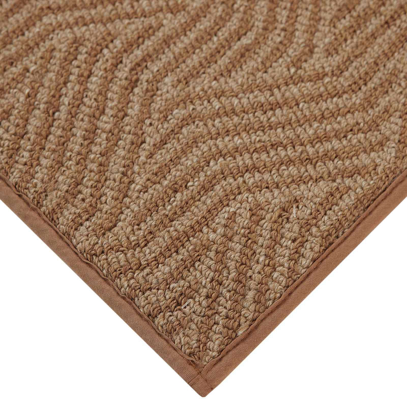 Brown Knitted Interlock Gel Back Washable Accent Rug