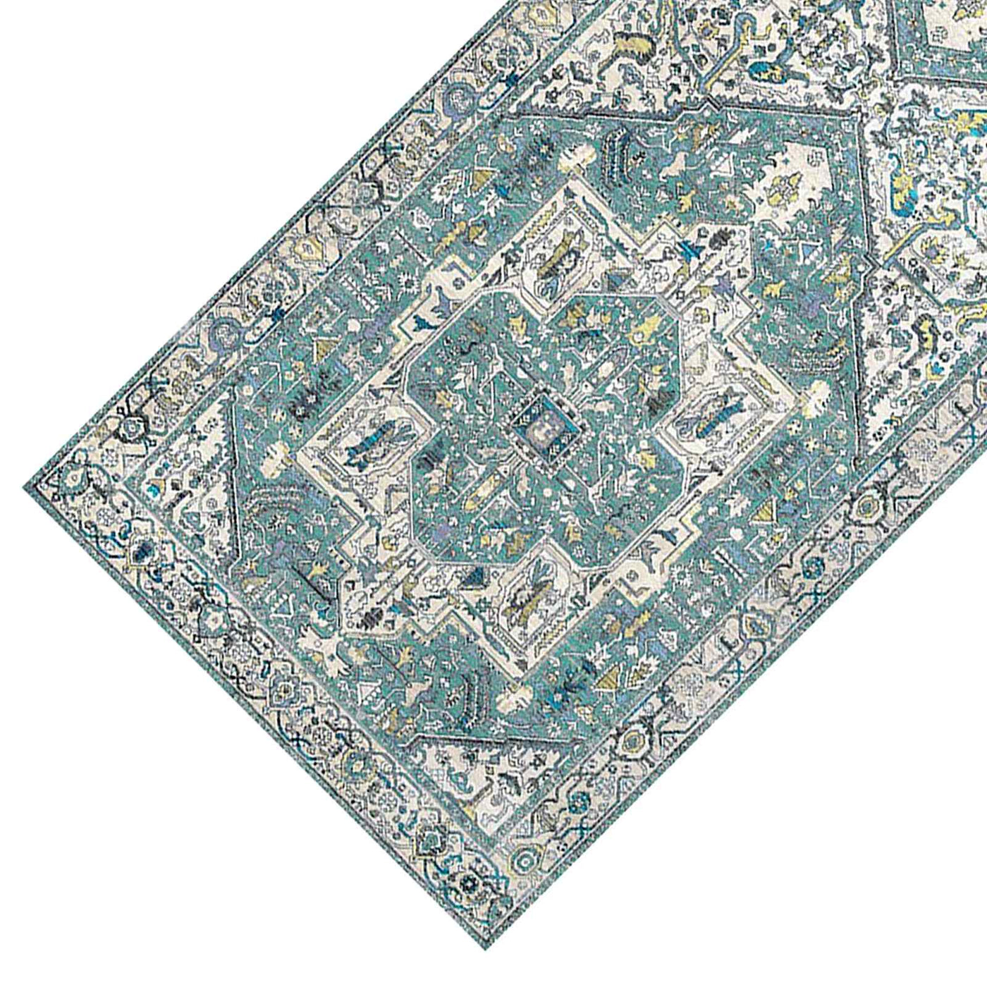 Cameron Blue Ivory Runner Rug — detail view 1