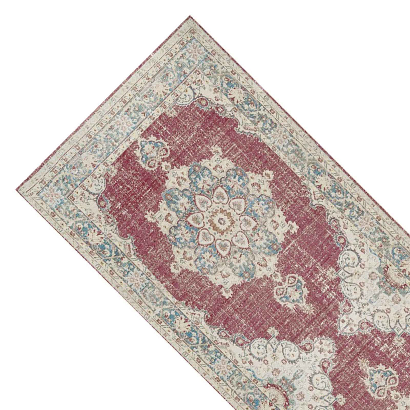 Cameron Maroon Ivory Runner Rug — detail view 1