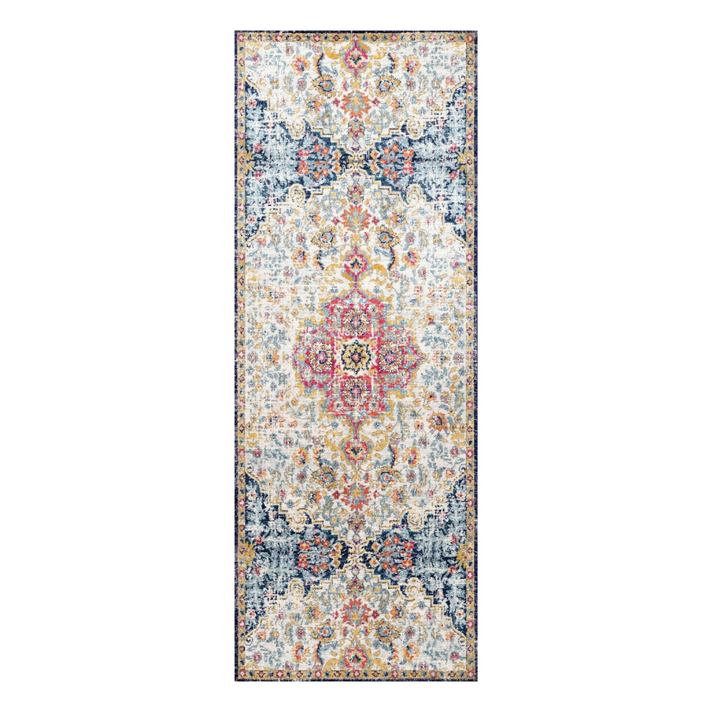 Cameron Red Blue Runner Rug