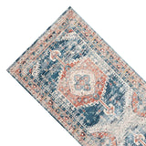 Cameron Rust Blue Runner Rug — detail view 1