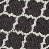 Chai Tea Geometric Charcoal White Lattice Washable Accent Rug — detail view 1