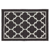 Chai Tea Geometric Charcoal White Lattice Washable Accent Rug