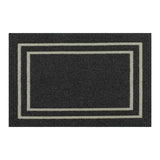 Double Border Washable Tufted Accent Rug — Charcoal