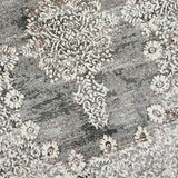 Grey & White Antique Medallion Area Rug — detail view 1
