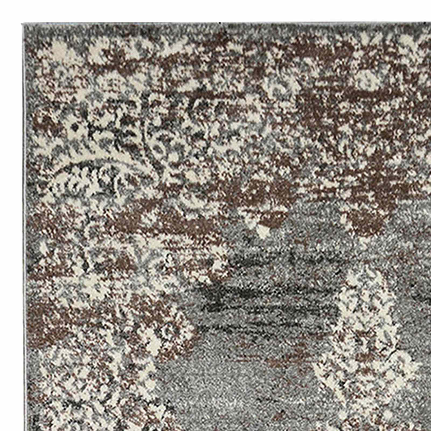 Grey & White Antique Medallion Area Rug — detail view 2
