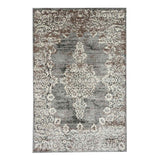 Grey & White Antique Medallion Area Rug