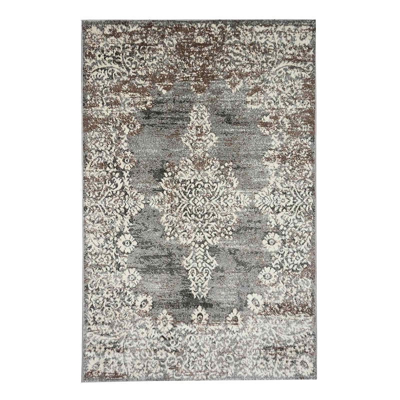 Grey & White Antique Medallion Area Rug