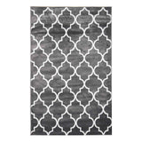Dark Grey & White Quatrefoil Design Area Rug