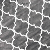 Dark Grey & White Quatrefoil Design Area Rug — detail view 1