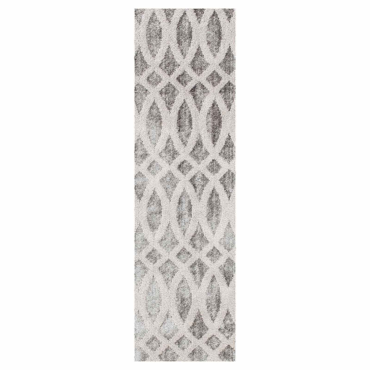 Sophelia Grey & Ivory Tufted Runner With Non-Slip Back