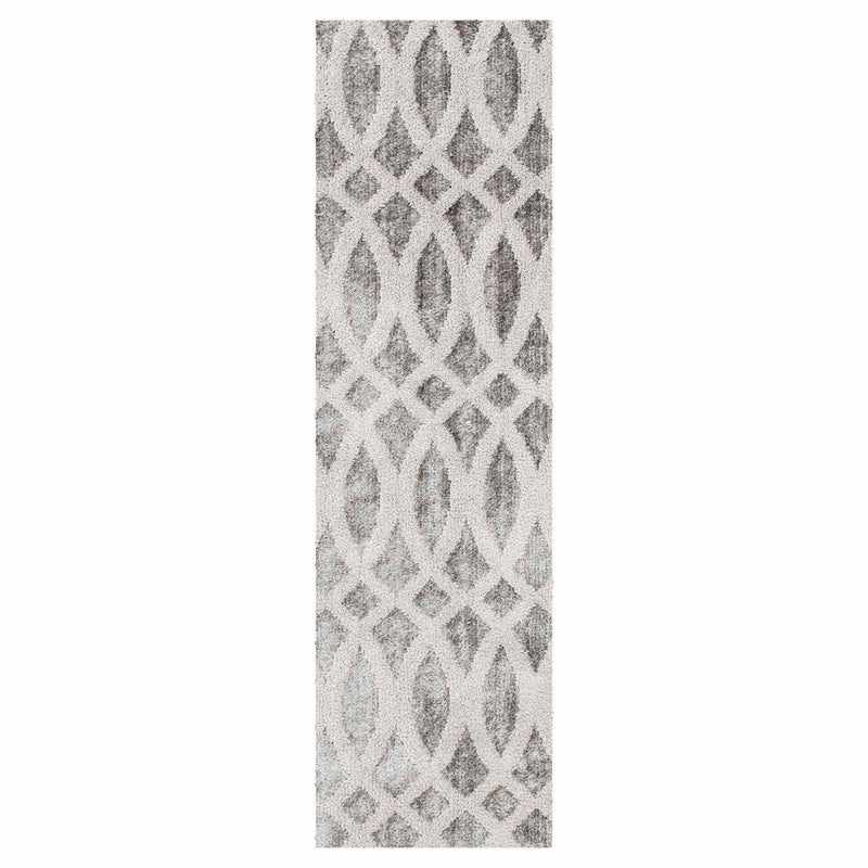 Sophelia Grey & Ivory Tufted Runner With Non-Slip Back