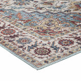 Found & Fable Chenille Printed Vintage Look Blue Medallion Area Rug — detail view 1