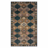 Freya Black Medallion Washable Accent Rug