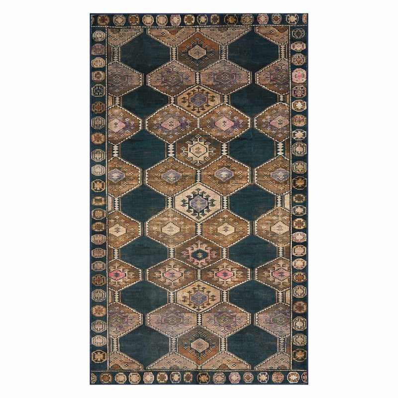 Freya Black Medallion Washable Accent Rug