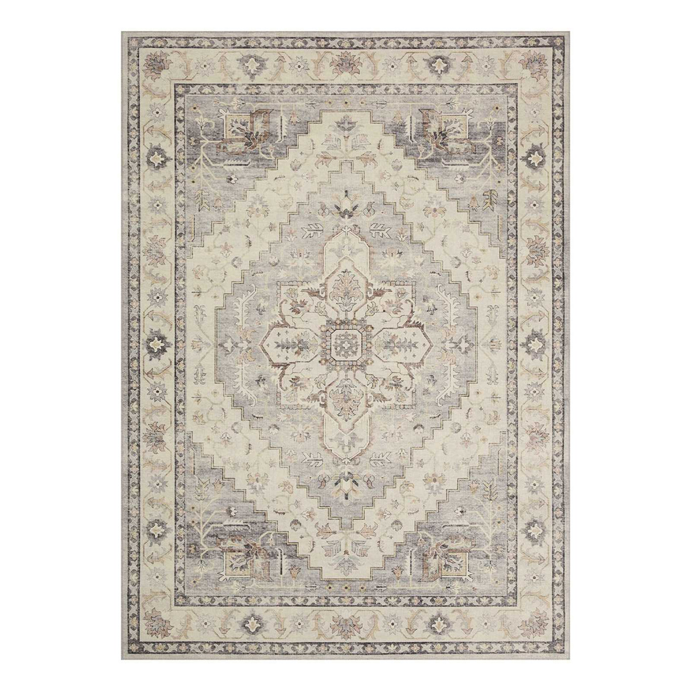 Honeybloom Grand Villa Taupe Medallion Area Rug