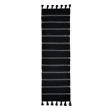 Honeybloom Woven Black Striped Runner Rug