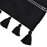 Honeybloom Woven Black Striped Runner Rug — detail view 1