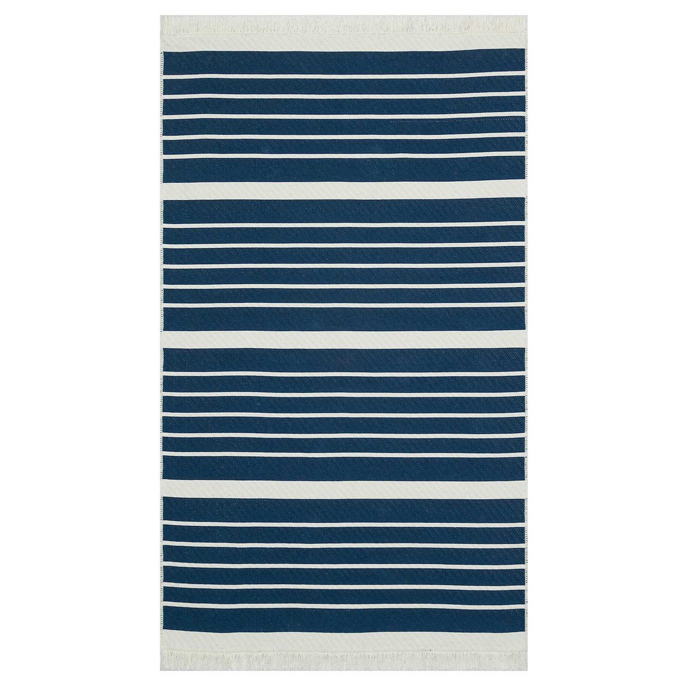 Honeybloom Arya Blue Striped Washable Accent Rug — detail view 1