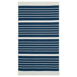 Honeybloom Arya Blue Striped Washable Accent Rug — detail view 1