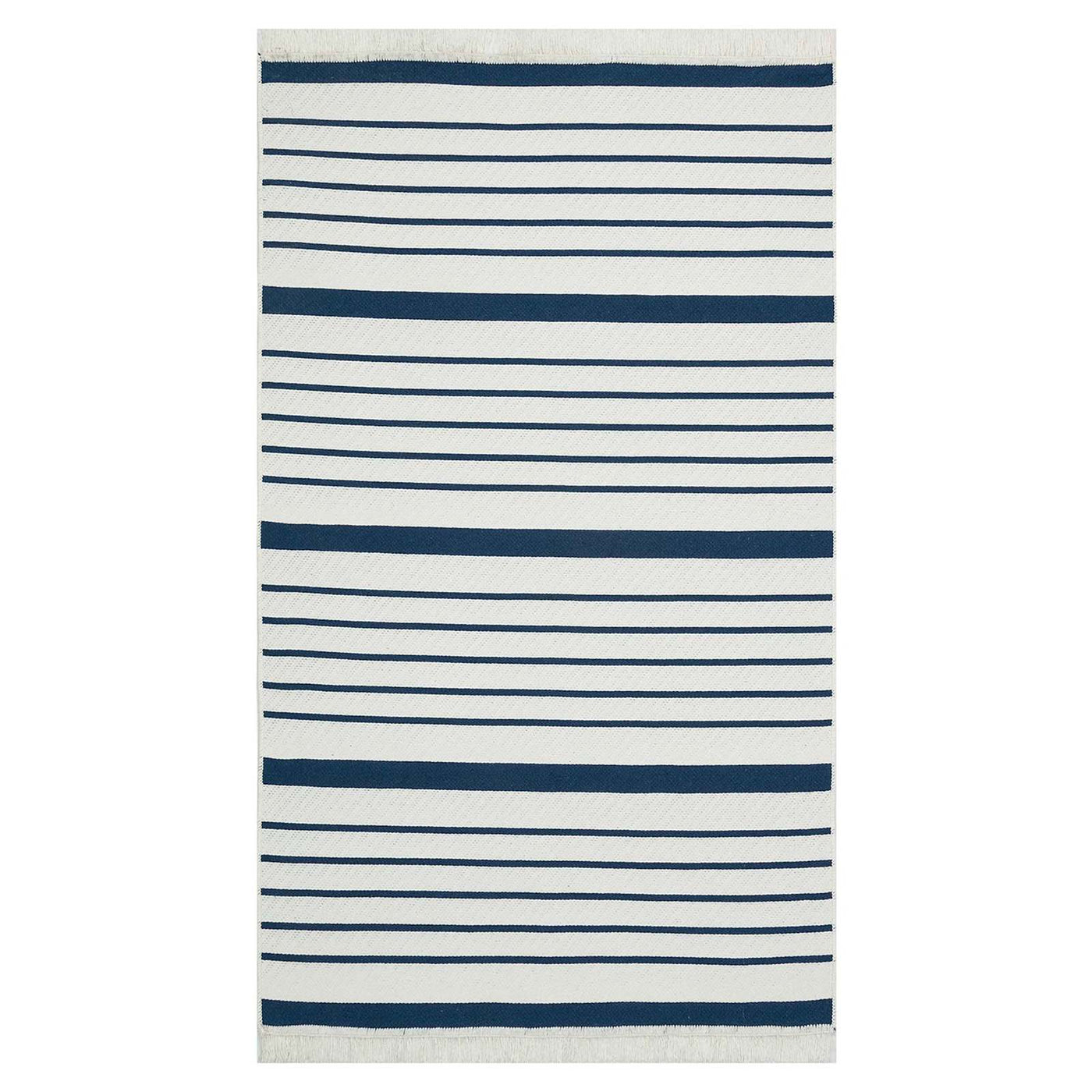Honeybloom Arya Blue Striped Washable Accent Rug