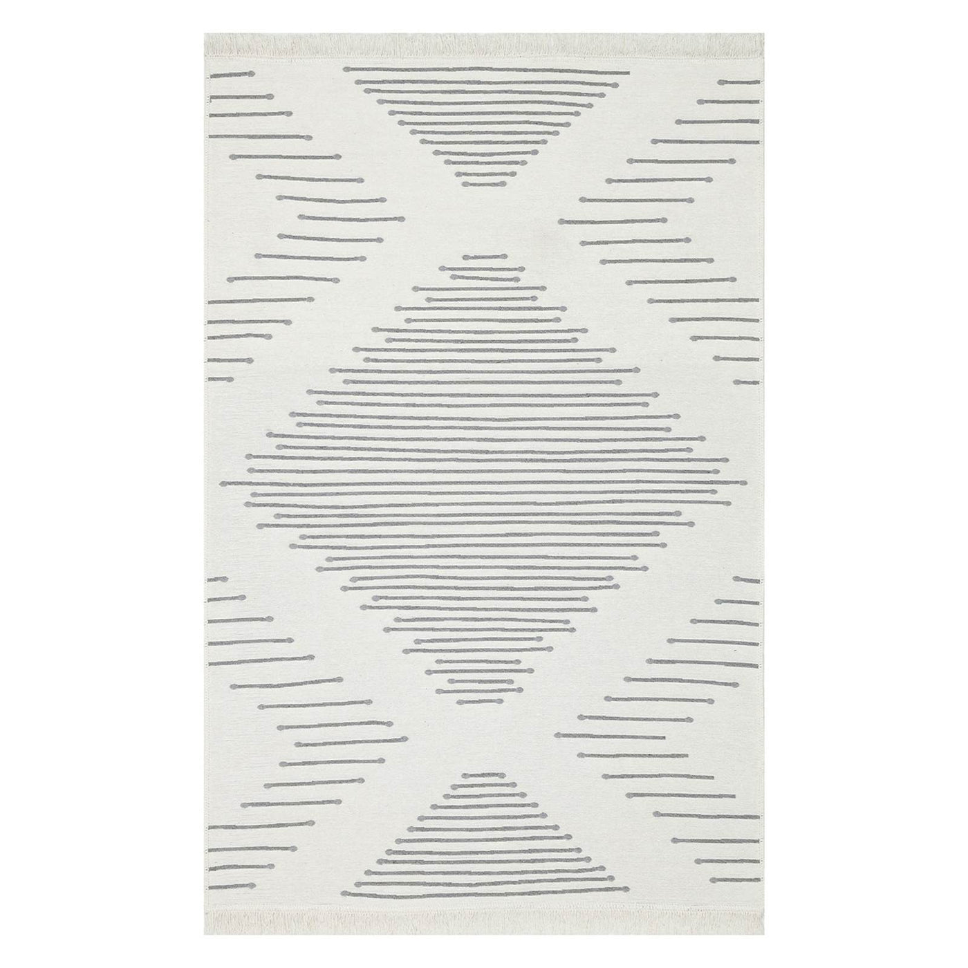 Arya Grey Diamond Design Washable Accent Rug — detail view 1