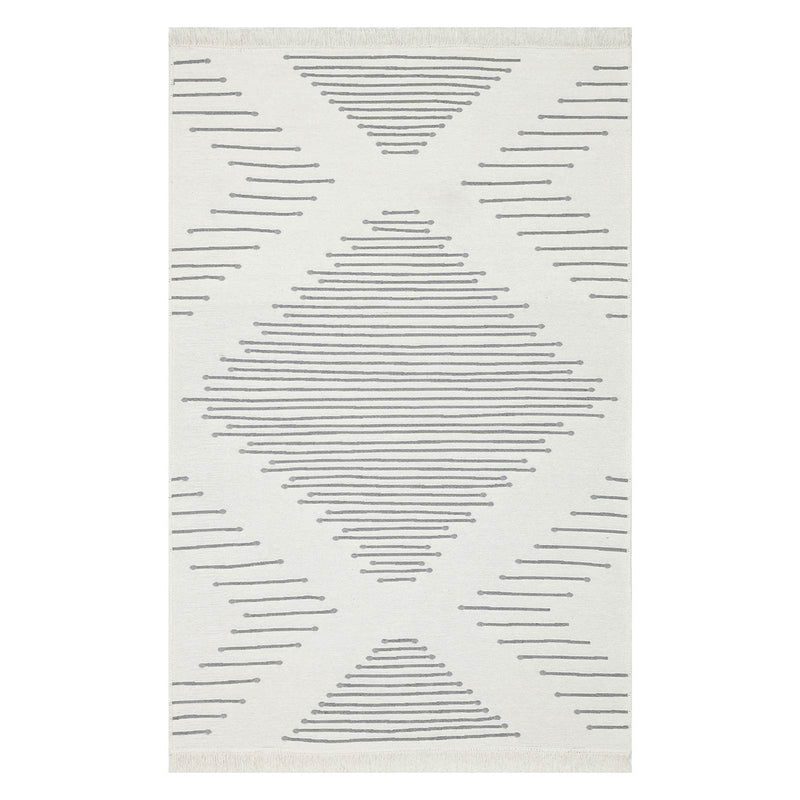 Arya Grey Diamond Design Washable Accent Rug