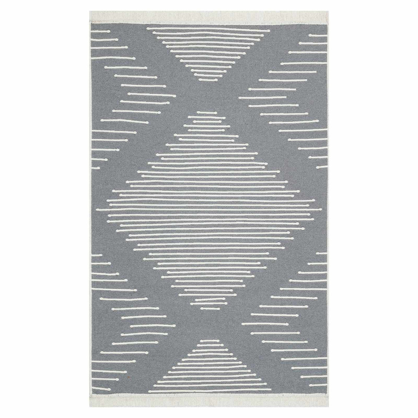 Arya Grey Diamond Design Washable Accent Rug