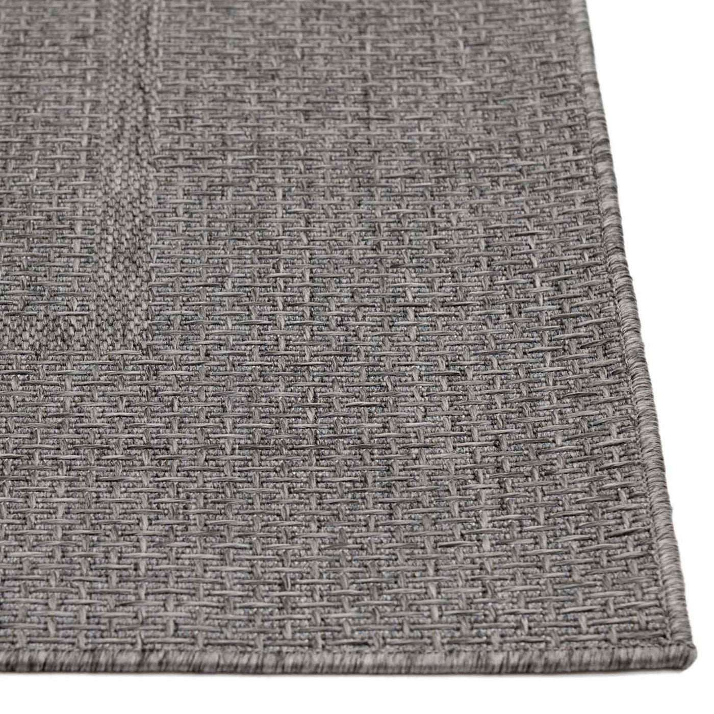 E195 Crosby St. Santorini Grey Border Indoor Outdoor Accent Rug — detail view 1