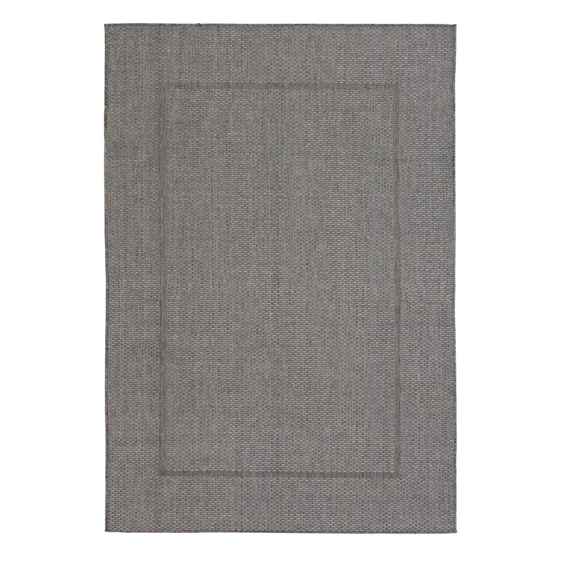 E195 Crosby St. Santorini Grey Border Indoor Outdoor Accent Rug