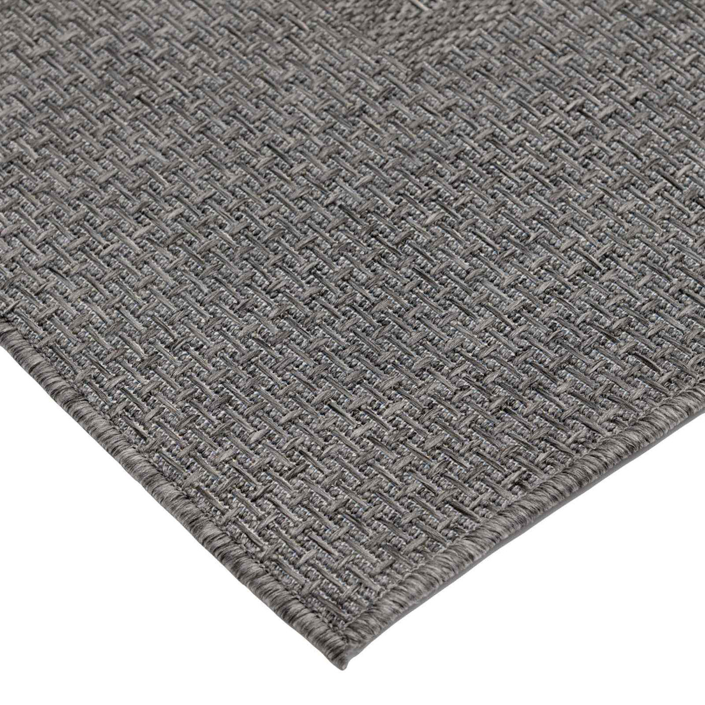 E195 Crosby St. Santorini Grey Natural Woven Indoor Outdoor Area Rug — detail view 2