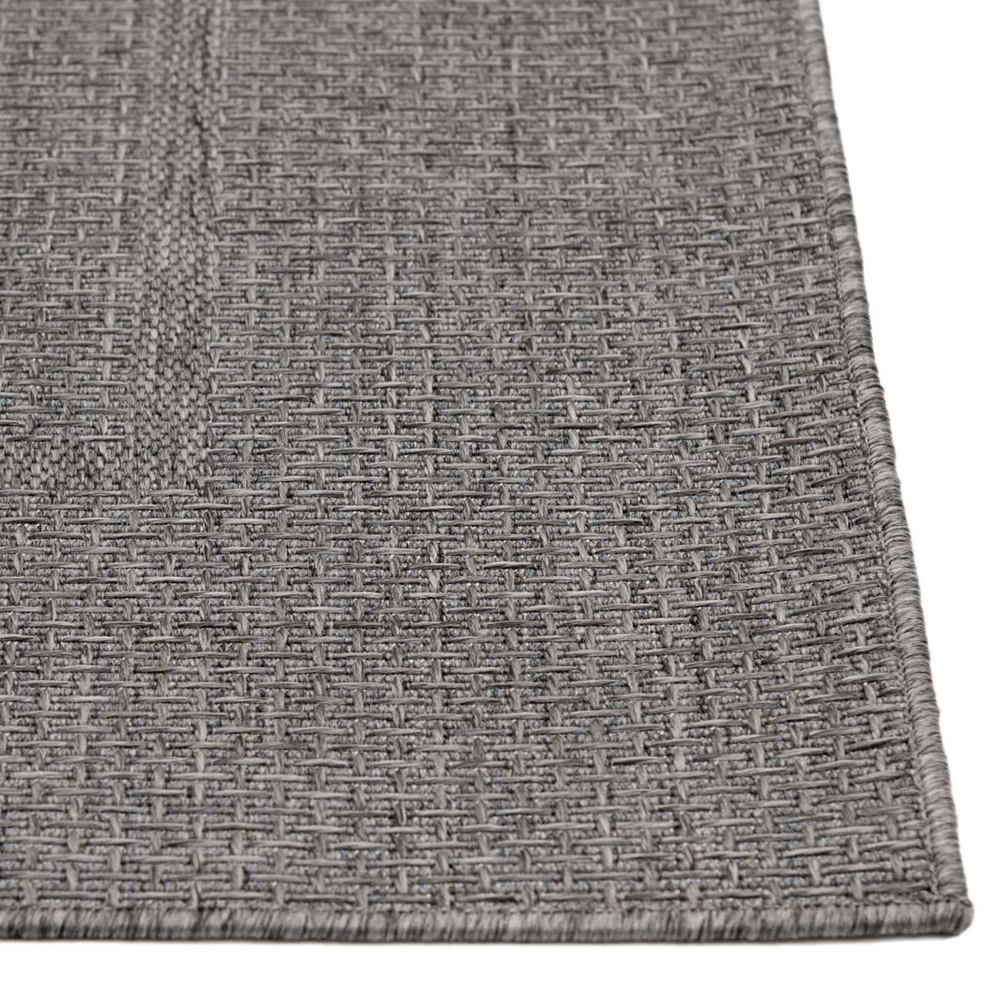 E195 Crosby St. Santorini Grey Natural Woven Indoor Outdoor Area Rug — detail view 1