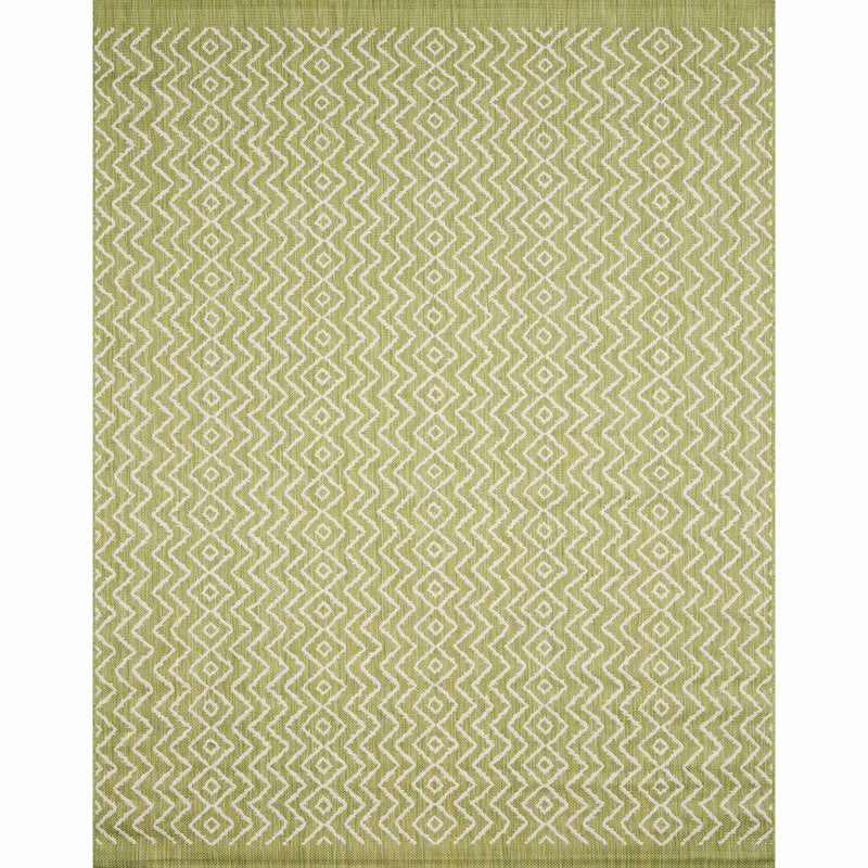 Oasis Green Geo Indoor Outdoor Area Rug