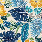 Santa Monica Floral Indoor Outdoor Area Rug — Blue view 2