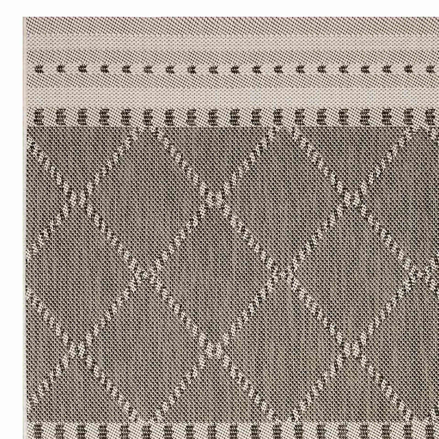 Crosby St. Oasis Ecru Black Diamond Design Indoor Outdoor Area Rug — detail view 1
