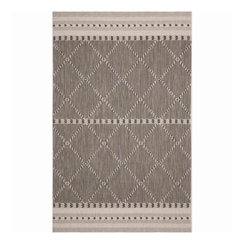 Crosby St. Oasis Ecru Black Diamond Design Indoor Outdoor Area Rug