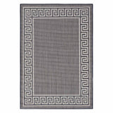 Dark Blue Cream Greek Key Indoor Outdoor Area Rug