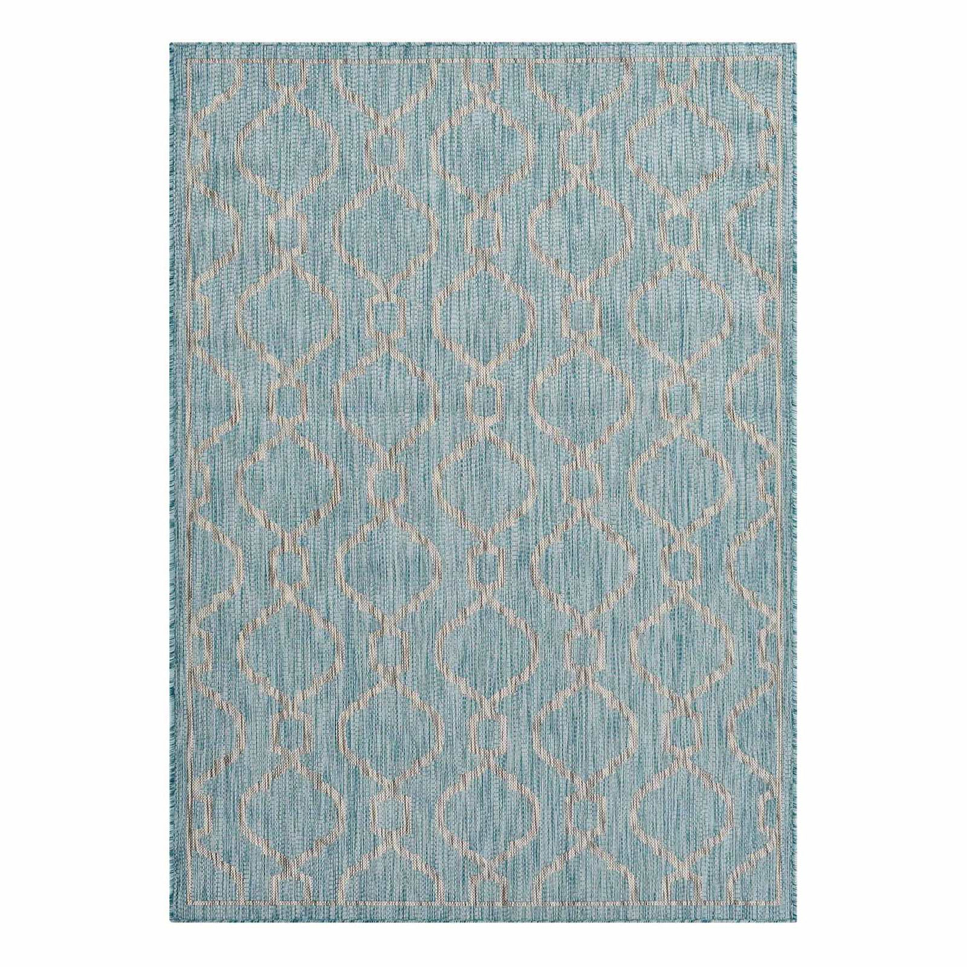 Aqua Geo Wave Indoor Outdoor Area Rug
