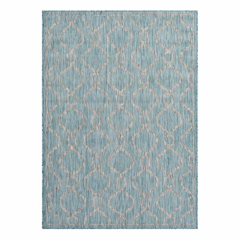 Aqua Geo Wave Indoor Outdoor Area Rug