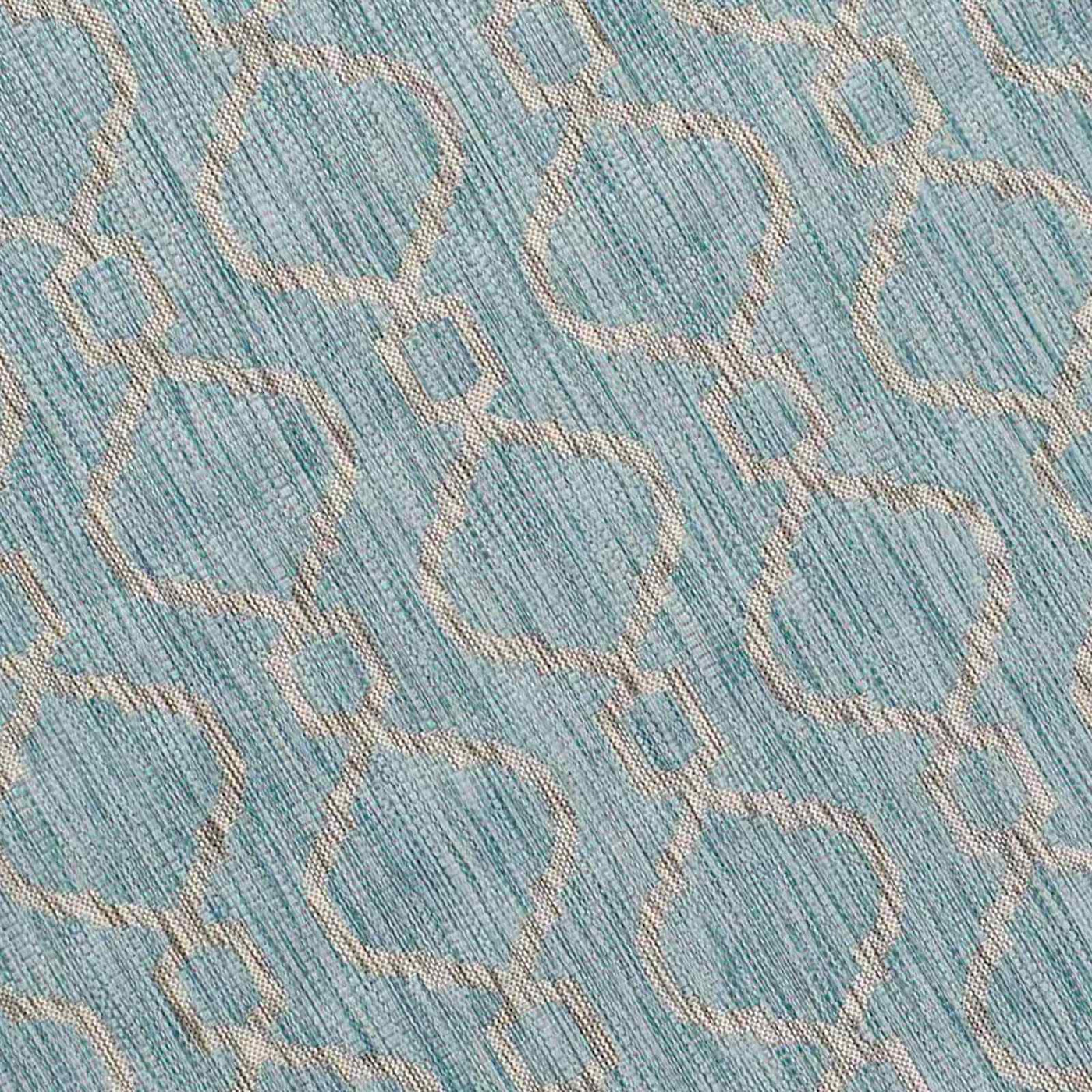 Aqua Geo Wave Indoor Outdoor Area Rug — detail view 1
