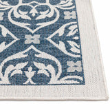 New Zealand Cobalt Blue Woven Indoor Outdoor Area Rug — detail view 1