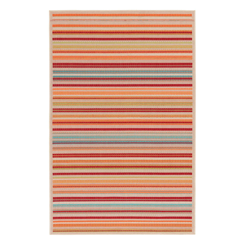 Scope Multicolor Striped Woven Indoor Outdoor Area Rug