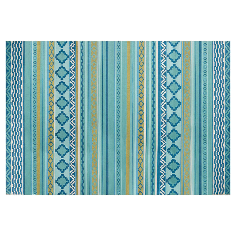 Mikayla Blue Multicolor Striped Indoor Outdoor Area Rug