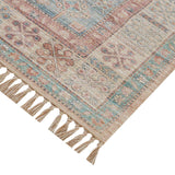 E336 Honeybloom Anna Vintage Medallion Fringe Outdoor Area Rug — detail view 1