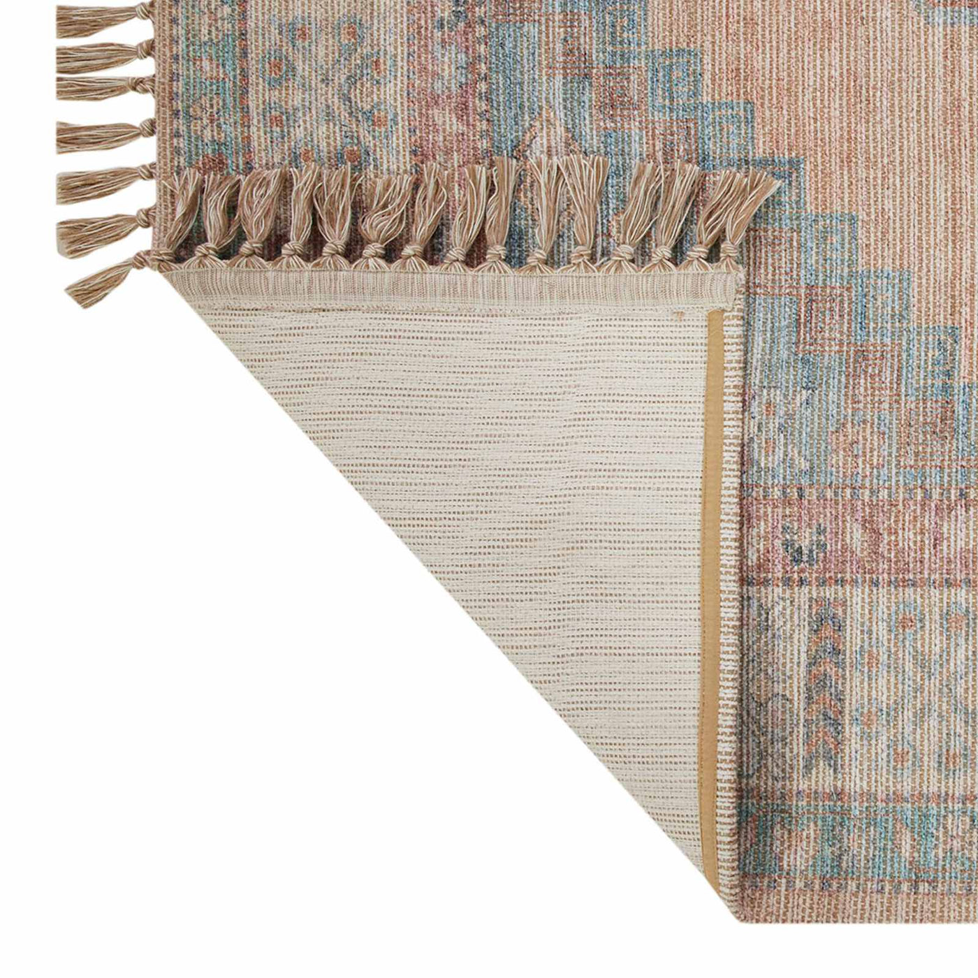 Honeybloom Anna Vintage Medallion Fringe Outdoor Area Rug — detail view 2