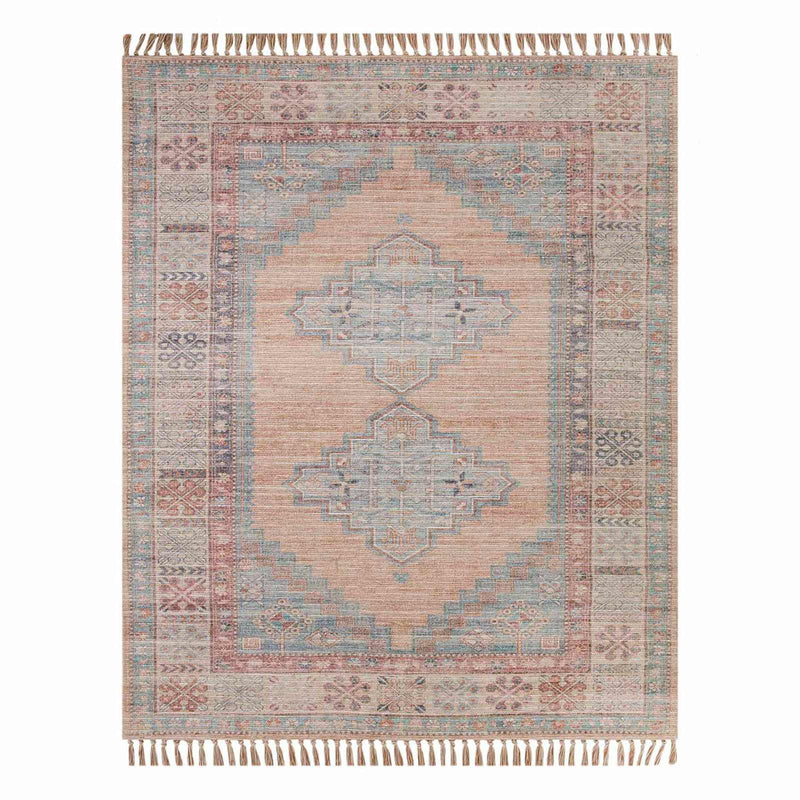 Honeybloom Anna Vintage Medallion Fringe Outdoor Area Rug