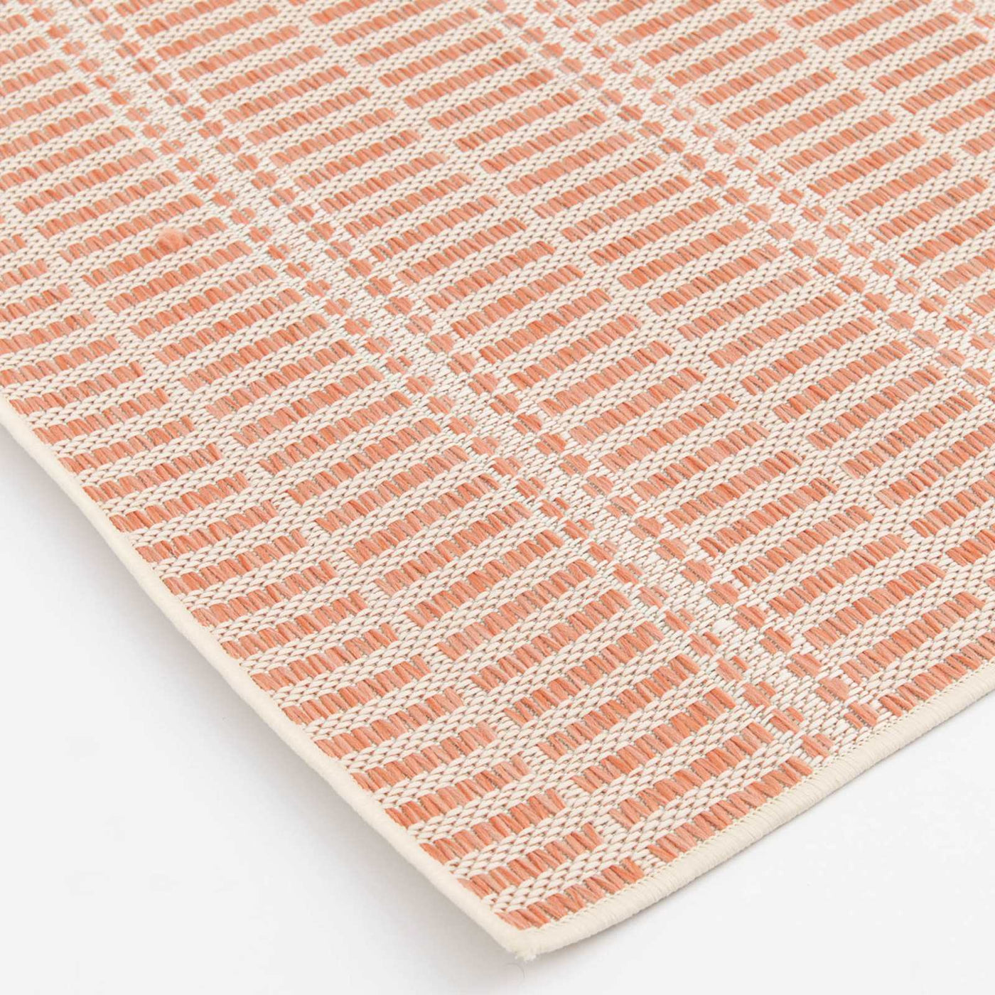 Clyde Peach Striped Outdoor Area Rug — detail view 2