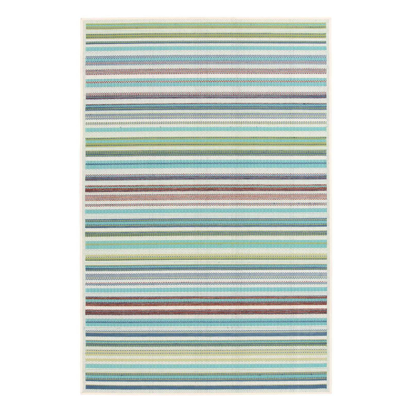 E441 Scope Aqua Green Striped Outdoor Area Rug