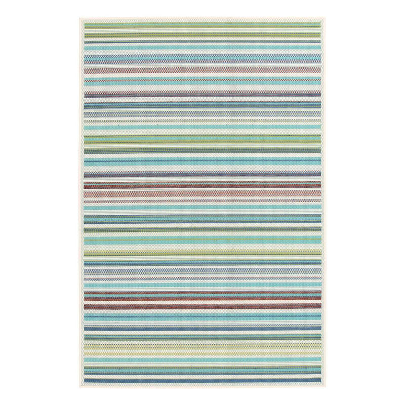 E441 Scope Aqua Green Striped Outdoor Area Rug
