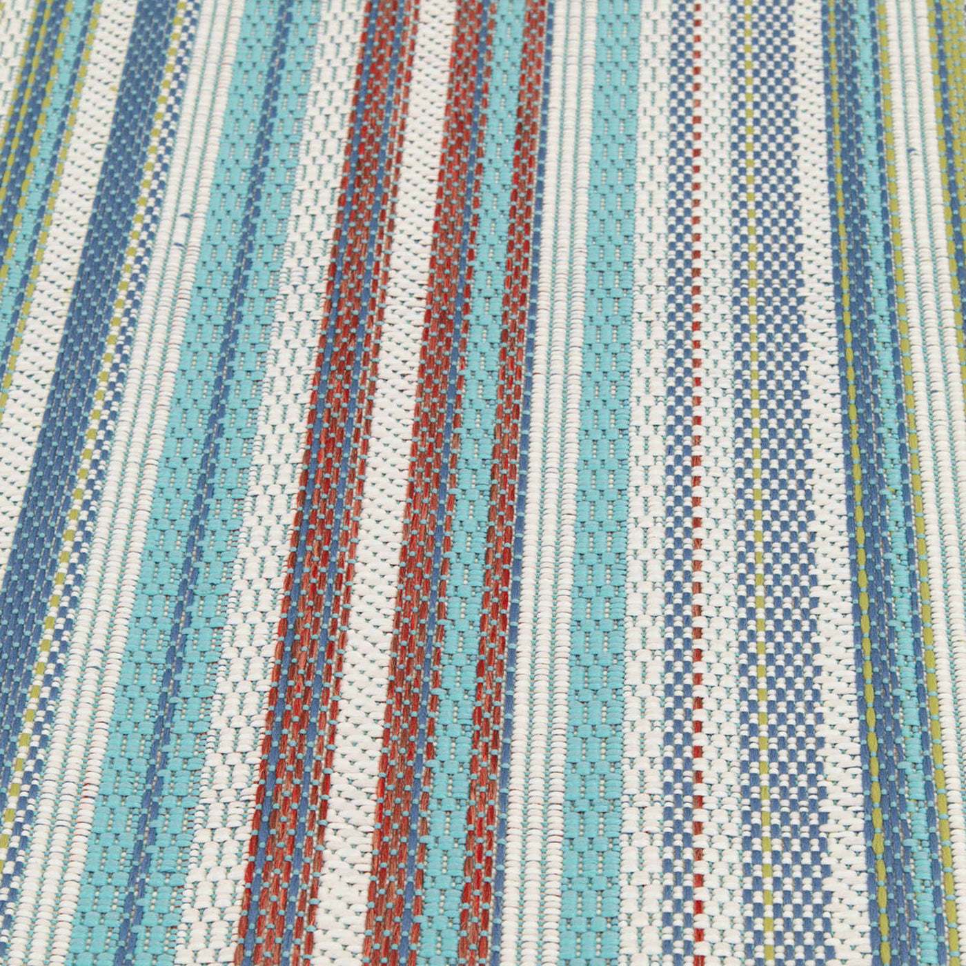 E441 Scope Aqua Green Striped Outdoor Area Rug — detail view 3